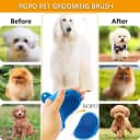 Dog Bath Brush — Dog Shampoo Brush With Adjustable Ring Handle Long Bristles