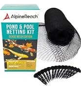 Koi Pond Netting Kit 15 x 20 ft Black Heavy Duty Woven Fine Mesh Net Cover for Leaves - Protects Koi Fish from — collection imagery