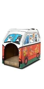 Cardboard Cat House Hideaway Playhouse with Cat Scratcher Scratching Pad 19" L x 13" W x 17" H — product details