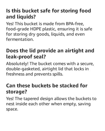 5 Gallon Bucket - Food Grade w/Lid BPA-Free — collection imagery