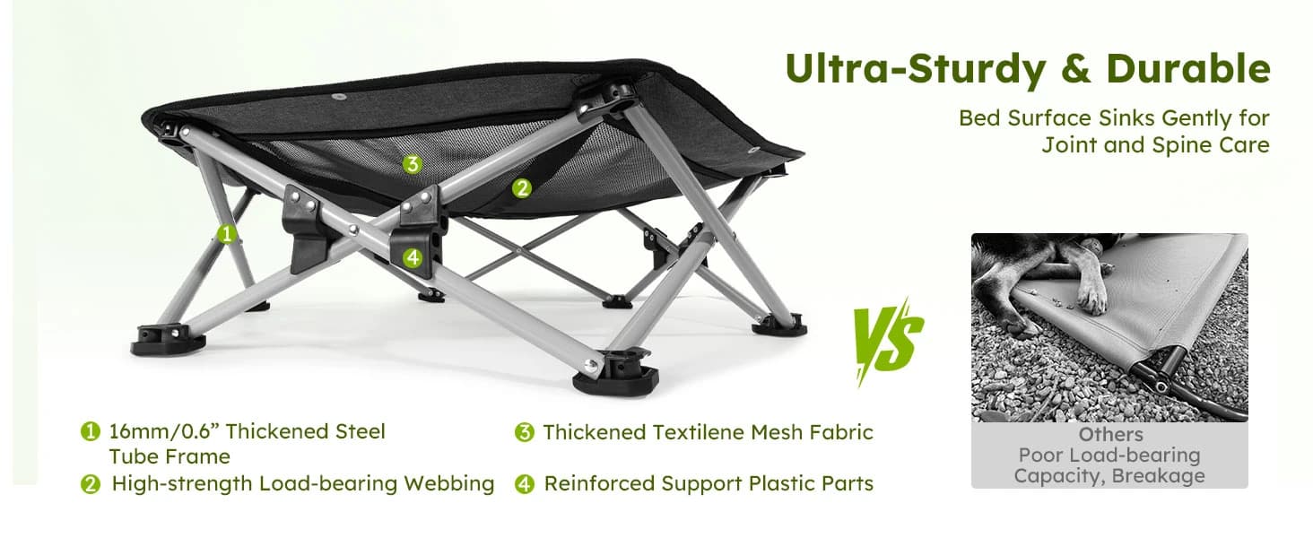 Raised Dog Bed with Cooling Mat — product details