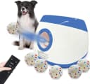 Automatic Ball Launcher for Dogs Large- 3 Distance Settings (40/60/80FT) w/Remote Control | 2.5" ETPU Tennis