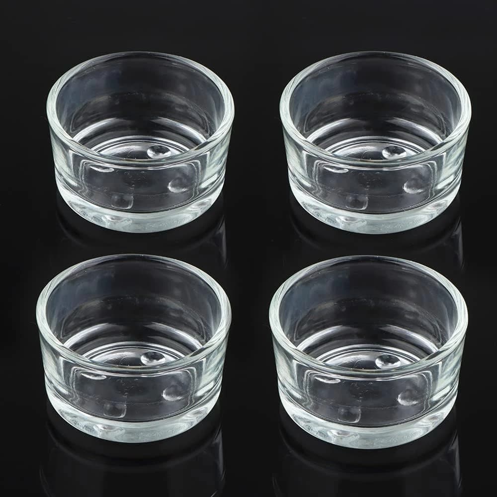 4 Pcs Glass Reptile Feeding Bowl Food Water Dish Feeder Cup for Lizard Spider Corn Snake Centipede Scorpion
