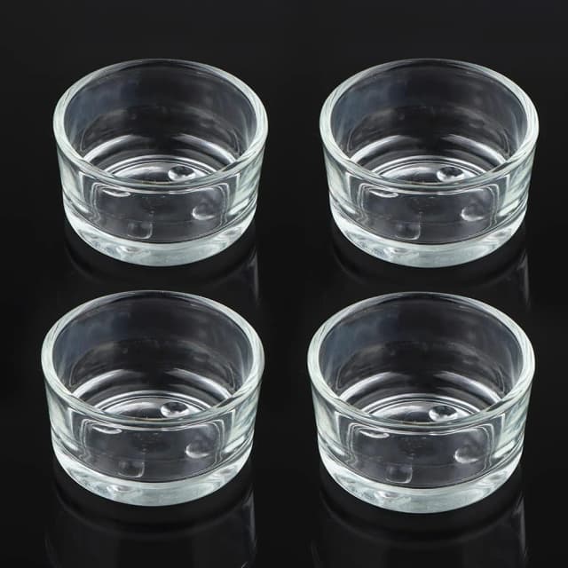 4 Pcs Glass Reptile Feeding Bowl Food Water Dish Feeder Cup for Lizard Spider Corn Snake Centipede Scorpion