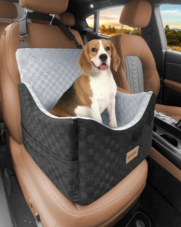 Deluxe Dog Booster Seat with Sturdy Metal Frame and Safety Leash for Small Pets up to 20 lbs - Portable Puppy β collection imagery