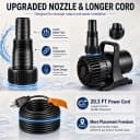 350W 7000 GPH Pond Pump — Ultra Quiet Heavy Duty Submersible Water Pump for Koi Ponds