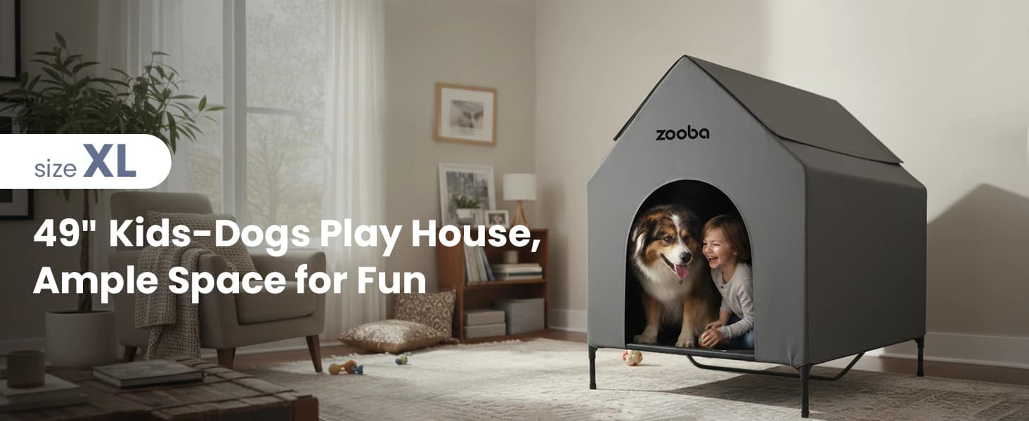 Large Dog House Outdoor — 36in Elevated 2-in-1 Cot and Canopy — collection imagery