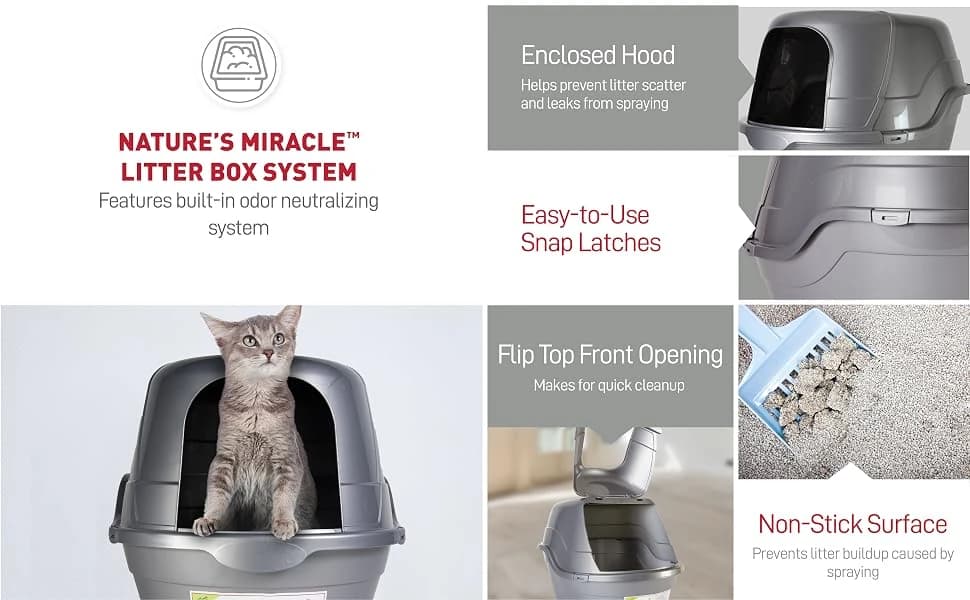 Hooded Flip Top Cat Litter Box with Charcoal Filter — product details