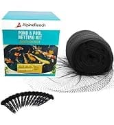 Koi Pond Netting Kit 15 x 20 ft Black Heavy Duty Woven Fine Mesh Net Cover for Leaves - Protects Koi Fish from — collection imagery