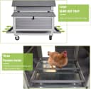 Large Chicken Coop on Wheels Mobile Wooden Hen House Weatherproof Duck Poultry Cage 67.3" L for 6-8 Chickens