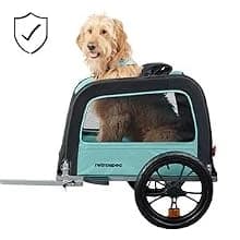 Rover Waggin' Pet and Dog Bike Trailer with Weather-Resistant Canopy and Mesh Shield - Foldable Frame — Safety First