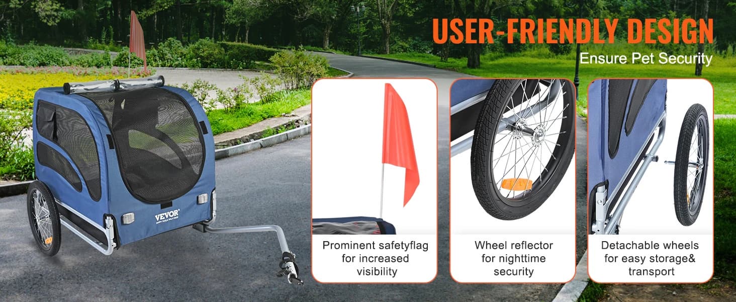 Dog Bike Trailer — Supports up to 100 lbs — product details