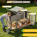 Large Wooden Chicken Coop with Run and Wheels