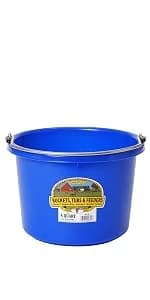 Plastic Hook Over Feeder | Mountable Livestock and Pet Feed Bucket | Horse Feed Bucket | Made in USA | 15 Quarts — product details