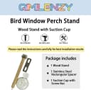Bird Window/Bath/Car/Travel Perch Stand with Suction Cup for Small and Medium Bird Parrot Parakeet Cockatiel
