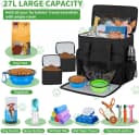 Large Dog Travel Bag for Supplies with Food Bowl