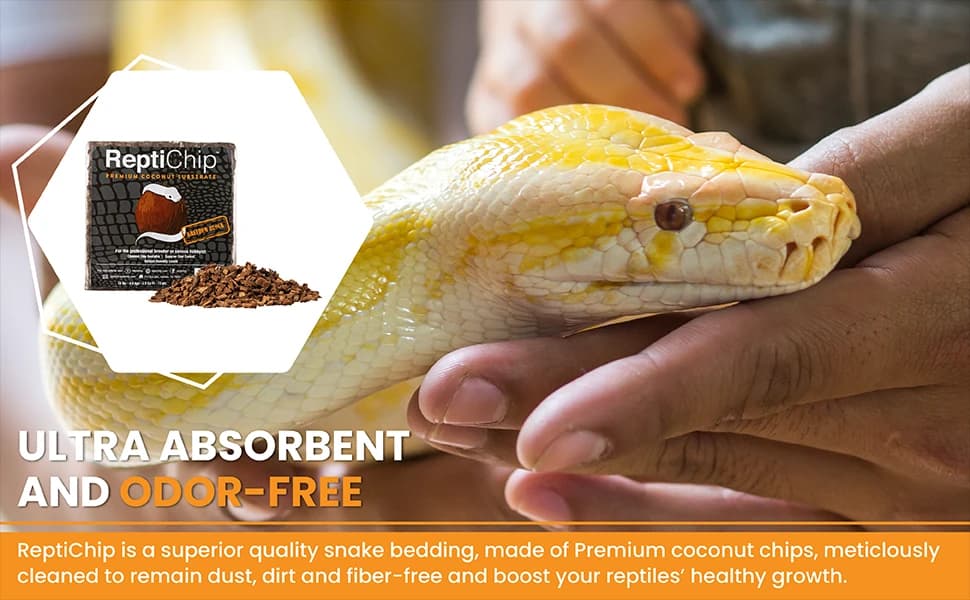 ReptiChip Reptile Substrate Coconut Chip Bedding 72 Quart Compressed Organic Coco Husk Block for Snake Habitat — product details