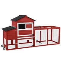 Large Chicken Coop on Wheels Mobile Wooden Hen House Weatherproof Duck Poultry Cage 67.3" L for 6-8 Chickens — collection imagery