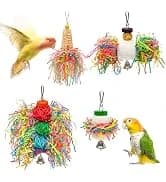 4PCS Bird Parrot Foraging Toys Parakeet Chewing Hanging Toy Shredded Paper Cage Accessories for Small Parrots — collection imagery