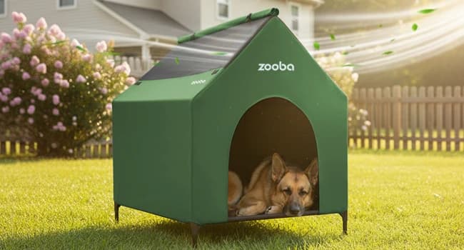 Large Dog House Outdoor — 36in Elevated 2-in-1 Cot and Canopy — Comfort, Wherever They Are