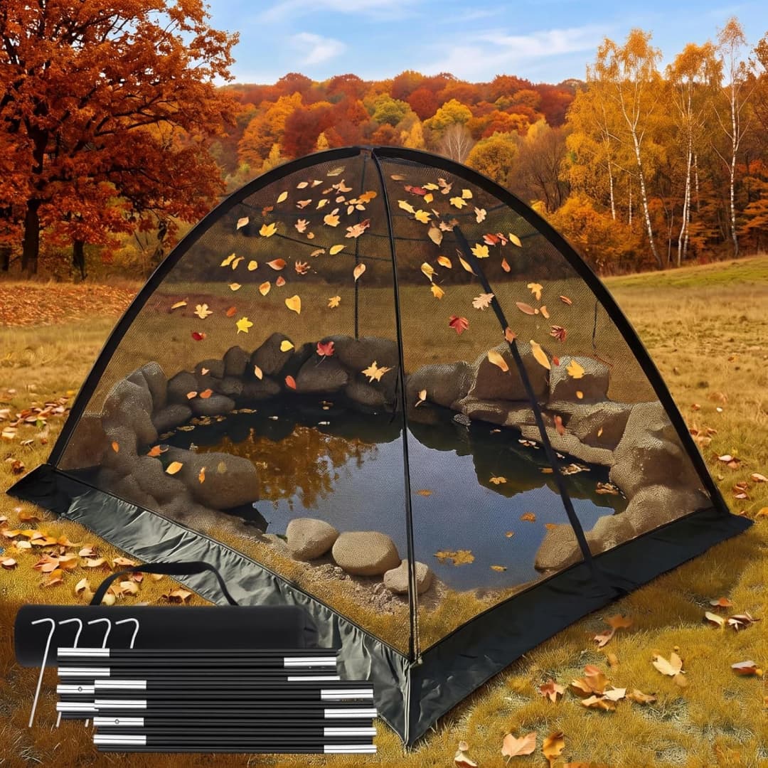 10x14 ft Pond Cover Dome Net with Frame for Outdoor Koi Leaves