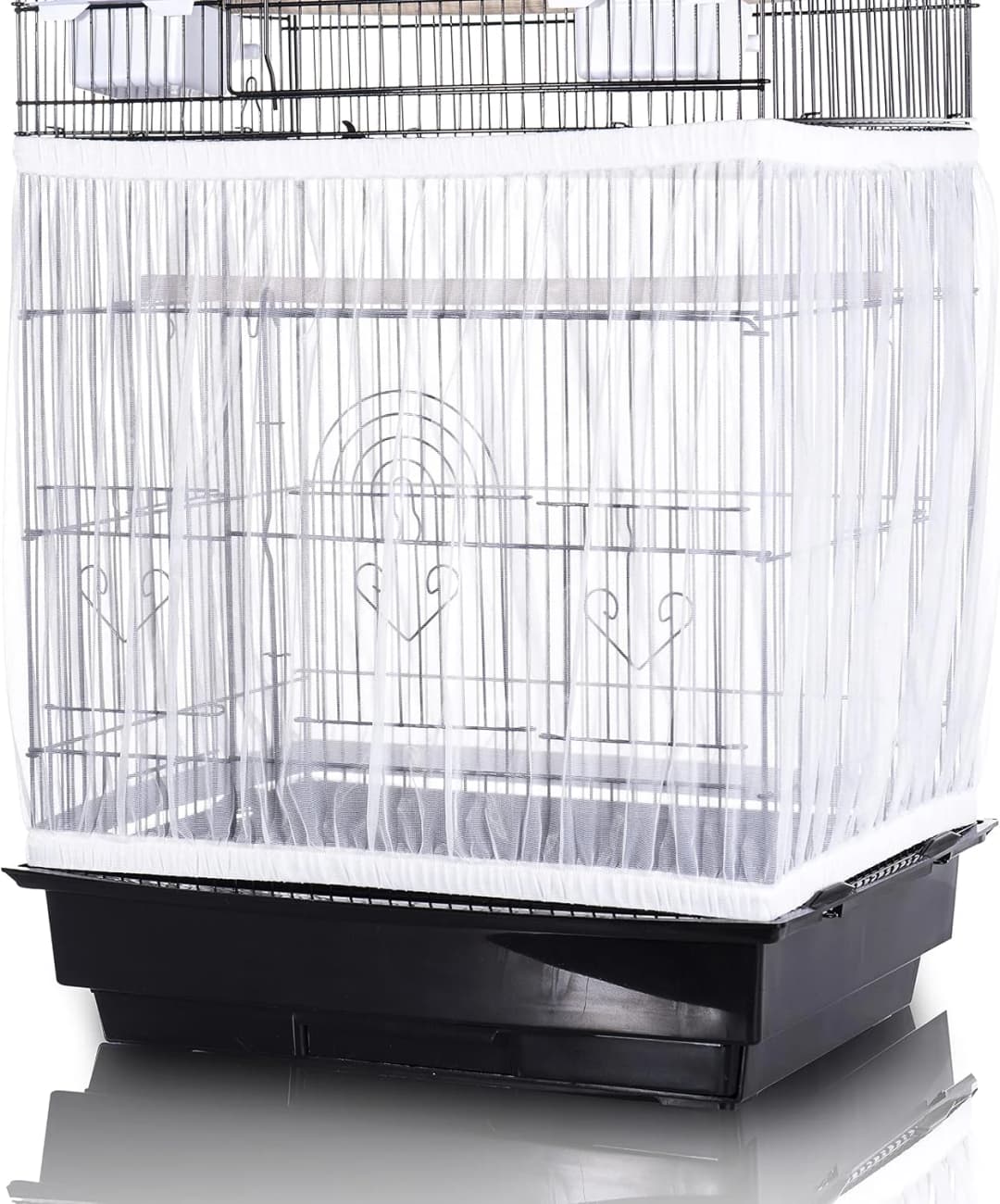Bird Cage Seed Catcher — Stretchy Mesh Skirt