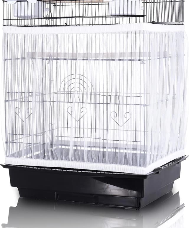 Bird Cage Seed Catcher — Stretchy Mesh Skirt