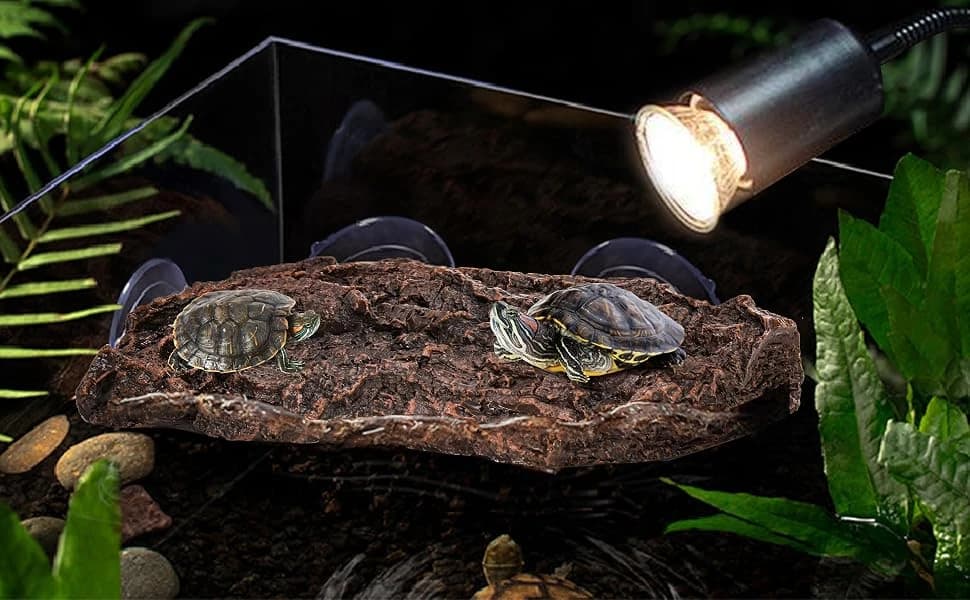 Turtle Basking Platform — Fish Tank Aquarium Tortoise Climbing Platform with 3 Suction Cups — Turtle Basking Platform