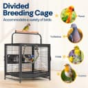 19 Inch Wrought Iron Travel Bird Cage for Cockatiel Parakeets