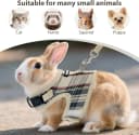 Plaid Breathable Rabbit Harness and Leash Set Escape Proof