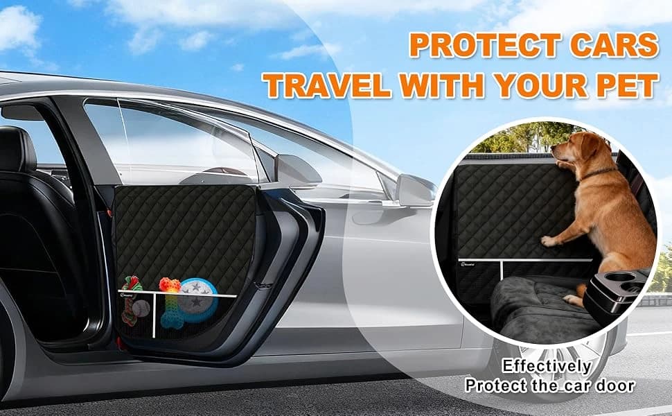Dog Car Door Protector — 2 Pcs PU Leather Pet Car Door Cover — product details