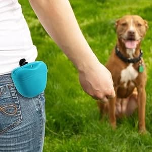 Silicone Dog Treat Pouch-Small Training Bag-Portable Dog Treat Bag for Leash with Magnetic Closure and Waist — Ours are the best choice！