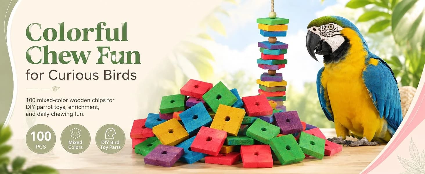 Bird Toys: 100 Pcs Wooden Blocks — product details