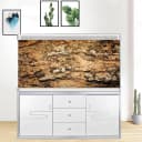 Reptile Terrarium Background 48"×24" 3PCS – Polyester Fabric Bearded Dragon Tank Decor with Gray Rock Bark and