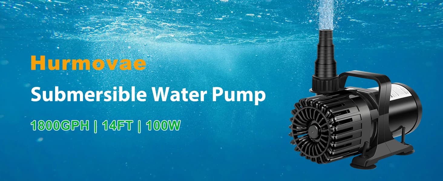 1800 GPH Pond Pump — 100W for Fish Ponds — Inspired by Water, Driven by Quality