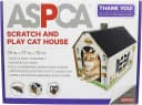 Cardboard Cat House Hideaway Playhouse with Cat Scratcher Scratching Pad 19" L x 13" W x 17" H