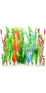 Aquarium Plants — 20 Pack Artificial Fish Tank Plants for Aquarium Decorations (Green) — product details