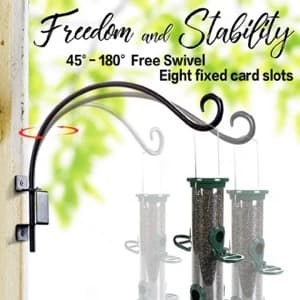 Bird Feeder Hanger Outdoor: 16" Swivel Heavy Duty Wall Mount Bracket — Bird feeder's friend