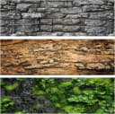 Reptile Terrarium Background 48"×24" 3PCS – Polyester Fabric Bearded Dragon Tank Decor with Gray Rock Bark and