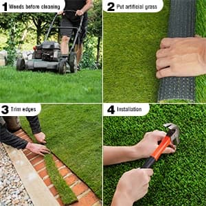 Artificial Grass — 47.3"x31.5" Professional Dog Grass Mat — How to Install?