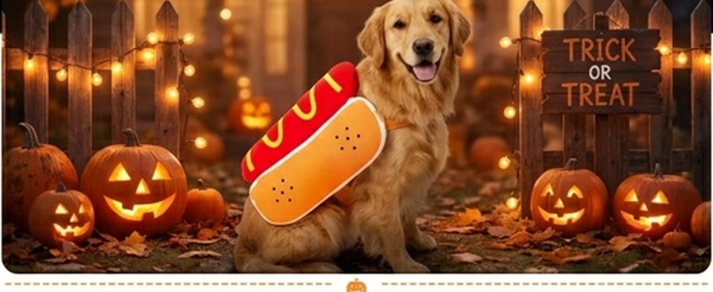 Hot Dog Costume for Dogs — Funny Hot Dog Dog Costume with Adjustable Fit — product details