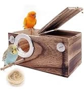 Parakeet Nesting Box — Wood Bird Nest House for Cage — collection imagery