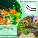 Aquarium Aquascape Tools Kit — 4 in 1 Anti-Rust Aquatic Plant Aquascaping Tool Stainless Steel Black Tweezers