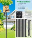 Heavy Duty Bird Feeder Pole - 109 Inch Adjustable 1 Inch Metal Bird House Pole with 14” Deep Auger Base |