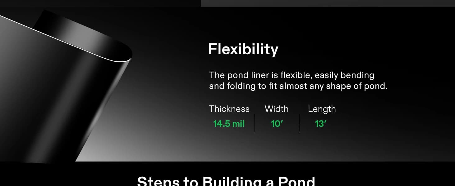 10 x 13 Feet Pond Liner for Koi Ponds — product details