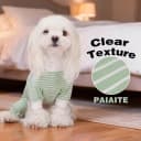 Green Striped Dog Pajamas: 4-Legged Cotton Stretchable Jumpsuit Pjs - Lightweight Cozy Puppy Onesie Clothes