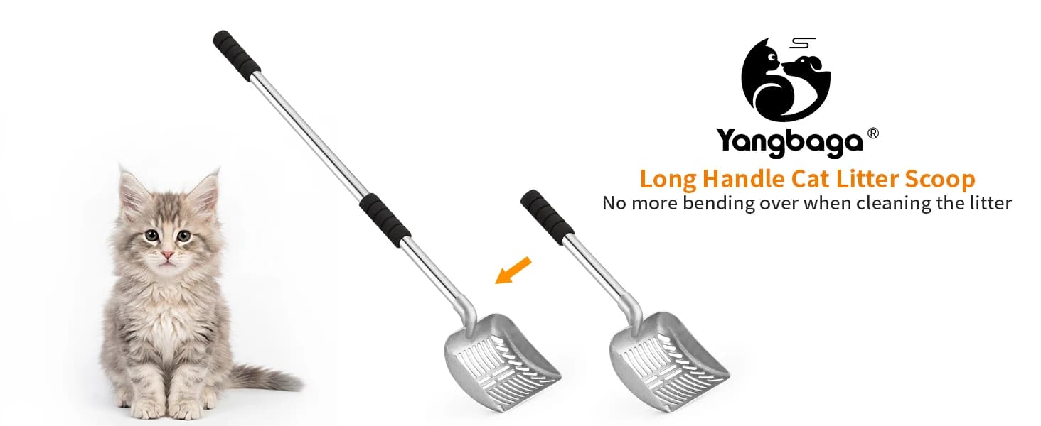 Metal Cat Litter Scoop — Detachable Long Handle Litter Scooper — product details