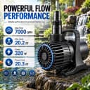 350W 7000 GPH Pond Pump — Ultra Quiet Heavy Duty Submersible Water Pump for Koi Ponds
