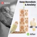 2 Pcs Wooden Bird Chew Toys - 7.9" Hanging Parrot Toys — 92 Detachable Corks