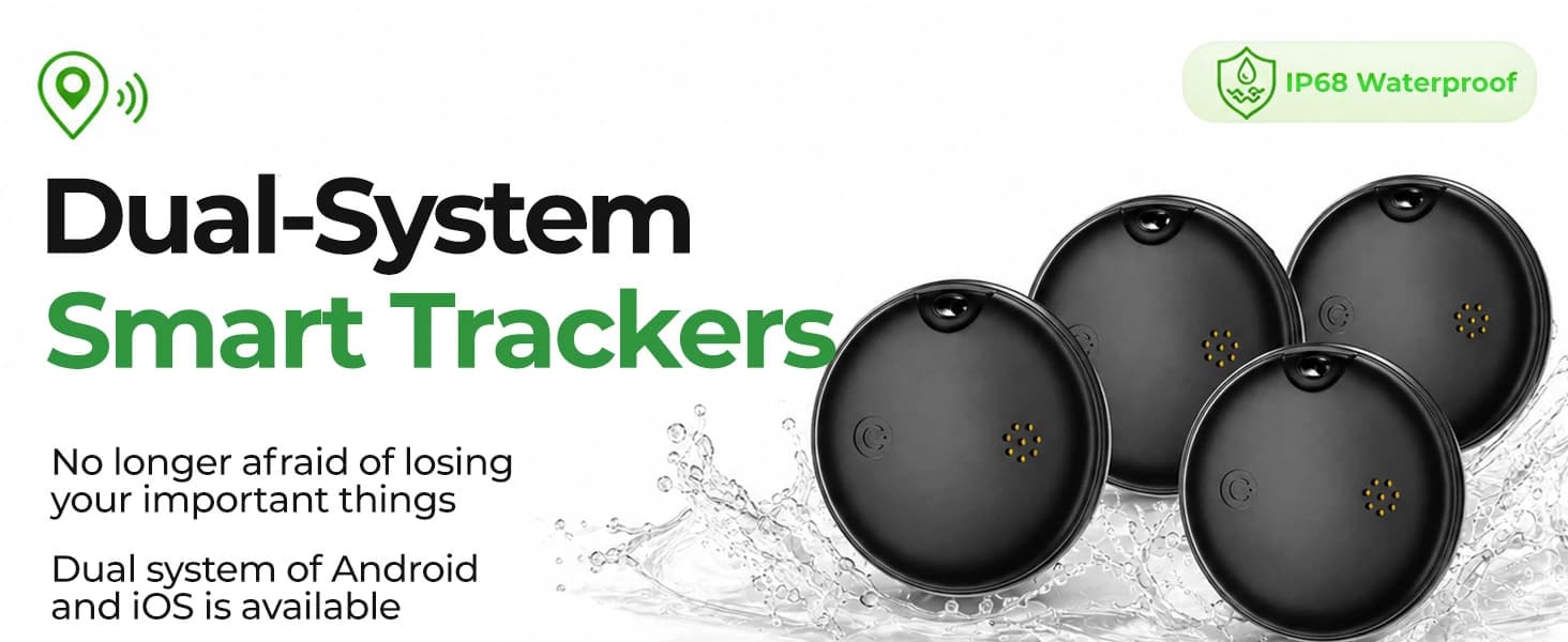 2026 Air Tags 4 Pack Tracker Tag for Android and iOS - Bluetooth Tracker with IP68 Waterproof — Air Tracker Tag for iOS and Android – GPS Tracker for Luggage Keys Wallet Pets
